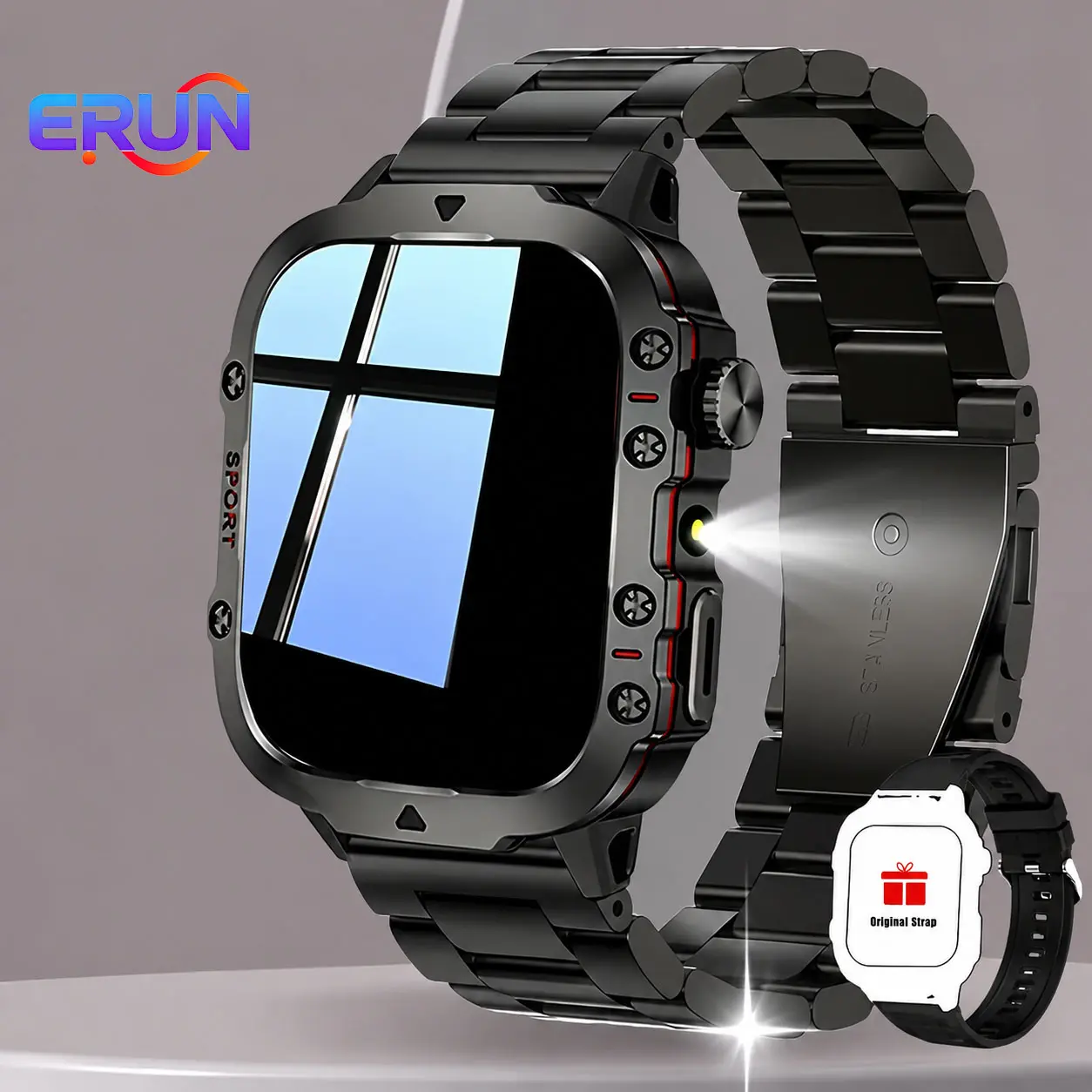 Men's Full-Touch Smartwatch - Wireless Calling, 100+ Sports Modes, Smartphone App Connectivity, Custom Watch Faces, Remote Camera Control, Music Playback, Weather Forecast, Ideal Christmas Gift