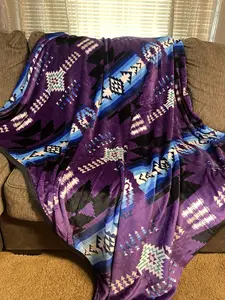 Native Sunset Purple Full 60"x 80" Oversized Throw Single Layer Soft Plush Blanket