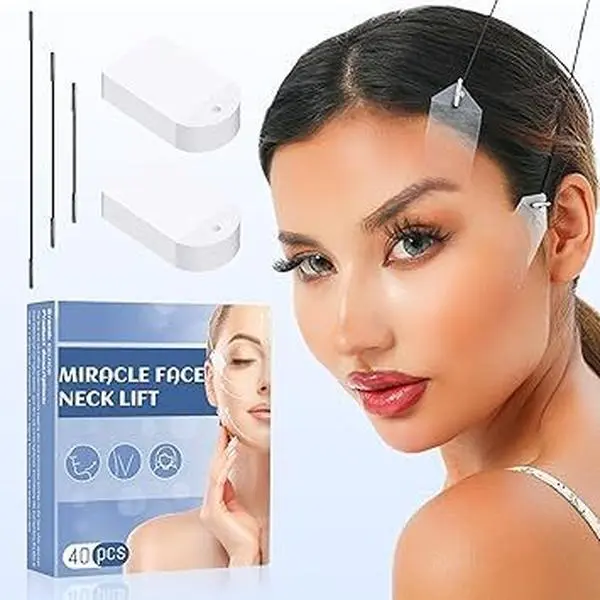 60Pcs face lift tape invisible-Beauty Kinesiology Tape，Anti-Wrinkle Face Tap，Face Lift Tape for Toning, Firming & Tightening The Skin，Reshape Your Face Instantly, very thin and also comfortable, for coser cosplayer women girl.