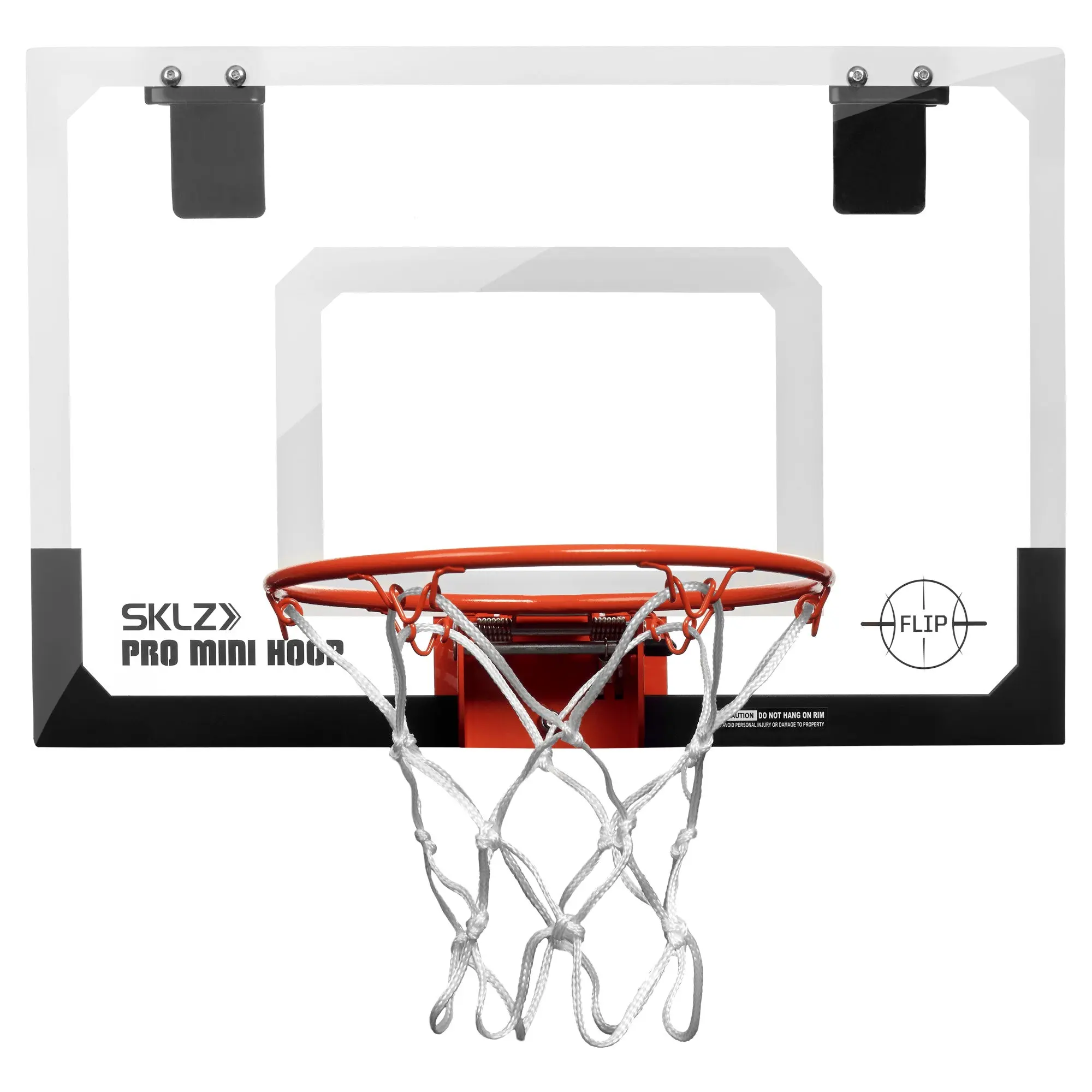SKLZ Pro Mini Ball and Hoop Set, Over-the-Door Basketball Hoop with Padded Door Mount, Spring-Loaded Flip-Up Rim, Shatterproof Backboard & 5" Ball