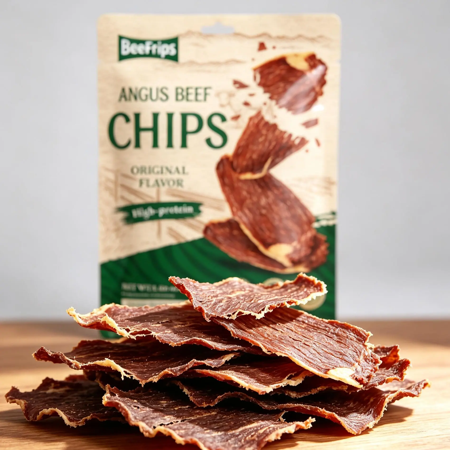 Beefrips Angus Beef Jerky Crisps, High Protein Crispy Beef Chips,  Original 54.5g Protein per 100g, No Additives, Keto & Carnivore Friendly Dehydrated Beef Snack