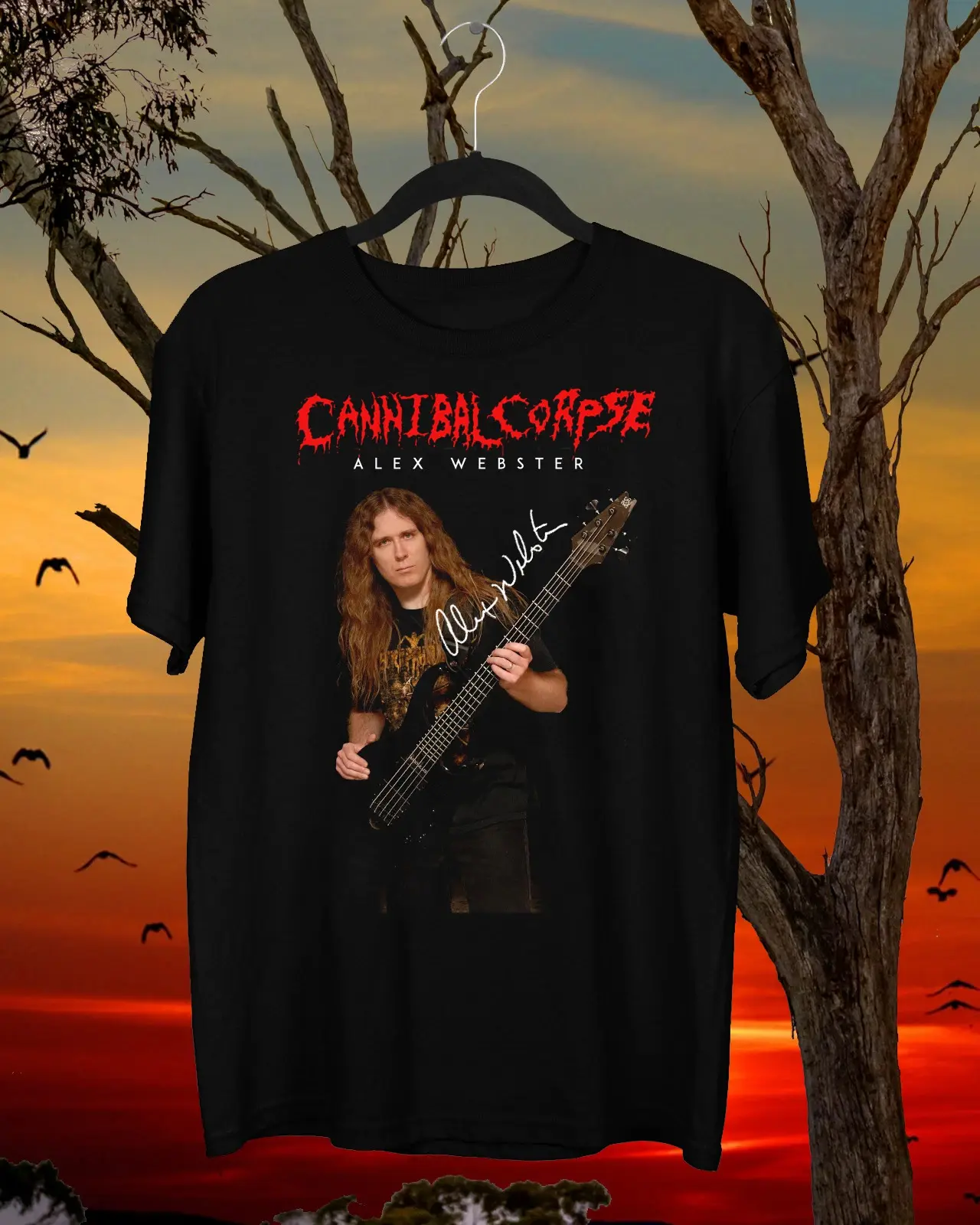 Alex Webster -Cannibal Corpse Siganture Unisex All size Black Shirt