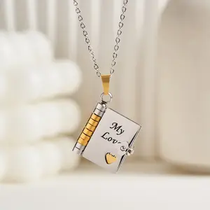 My Love Book Necklace Gift for Valentine's Day Birthday Anniversary Jewelry of Love