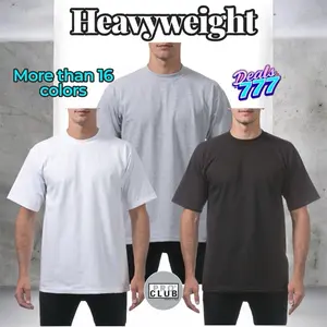 Pro Club HEAVYWEIGHT 100% Cotton Unisex Crew Neck T-Shirt - Round Neck, Jersey, Kerah, Atasan, Katun, Comfortable Menswear Top