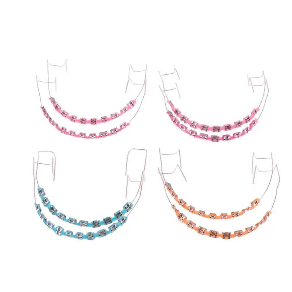1-Pair Color Stainless Steel Transparent Teeth Braces Tooth Jewelry, Universal Orthodontic-Style Brackets for Beauty Cosplayers (Universal Accessories)