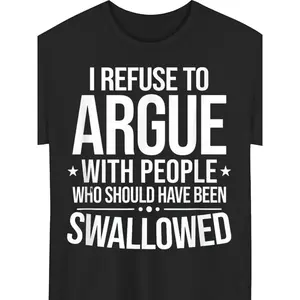 Men's Sarcastic Slogan Graphic T-Shirt, Thick Cotton Short Sleeve Top with a Relaxed Fit, Plus Size Available
