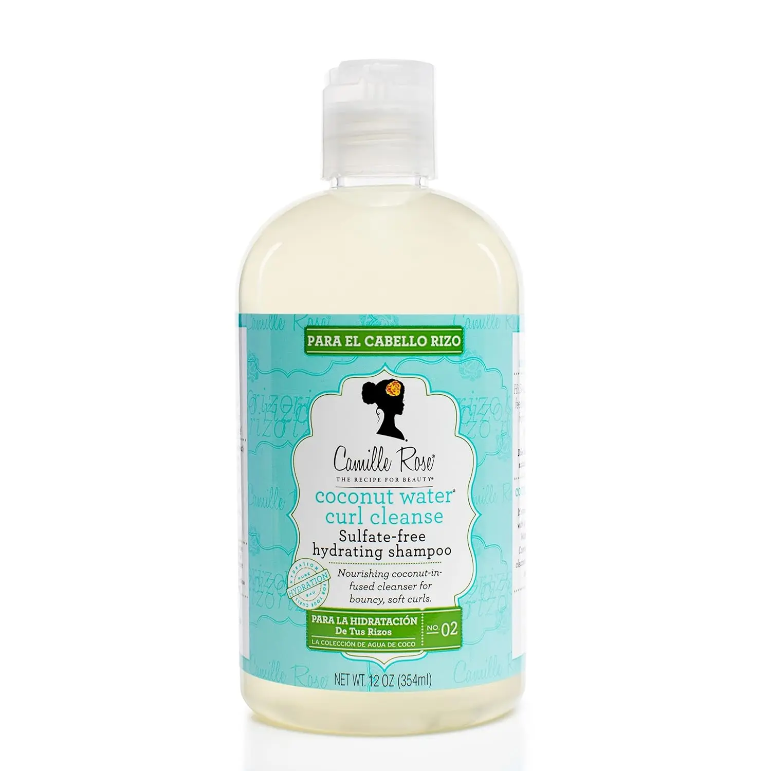 Coconut Water Curl Cleanse Haircare Shampoo - Lightweight Cleanser with Natural Oils, Hydrate Curly Hair, Lock in Moisture, Frizz Control, 12 Fl Oz, Dry