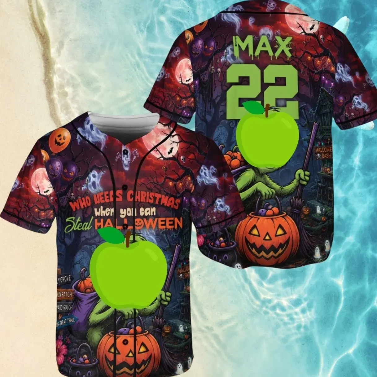Personalized Halloween Baseball Jersey | Custom Name & Number Spooky Season Shirt