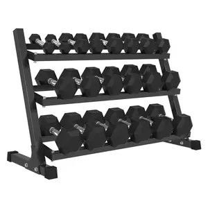 MIKOLO Dumbbell Set with Rack, Rubber Hex Dumbbells with Chrome Handles, Multiple Weight Options 450/550LB for Home Gym Strength Training