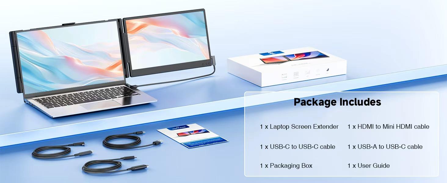 Siaviala Laptop Screen Extender, 14” FHD 1080P IPS Dual Laptop Monitor Extender, Portable Monitor for 13-17.3” Laptops, Plug & Play Dual Screens for Windows/Mac with USB C/HDMI Port computer accessory Siaviala Laptop Screen Extender, 14” FHD 1080P IPS Dual Laptop Monitor Extender, Portable Monitor for 13-17.3” Laptops, Plug & Play Dual Screens for Windows/Mac with USB C/HDMI Port computer accessory