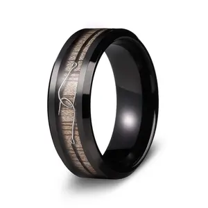 Fishing hook Tungsten Ring|The Interlock|GentleBands|8Mm Width, Comfort Fit | Men'S Wedding Bands