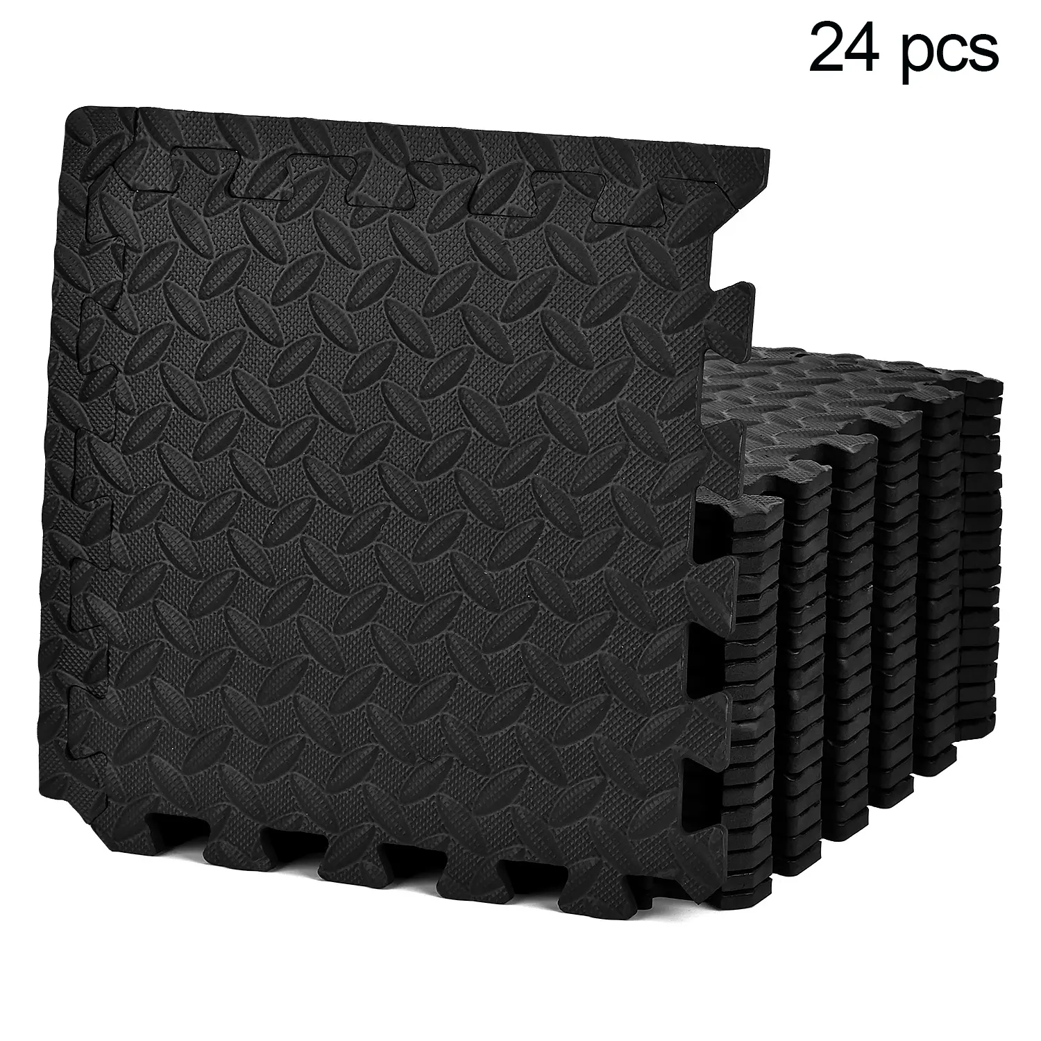 0.4in Thick Exercise Equipment Mats, 24 Tiles Puzzle EVA Foam, Large Interlocking Puzzle Gym Flooring for Home Gym, Heavy Weight Workout, 20in x 20in