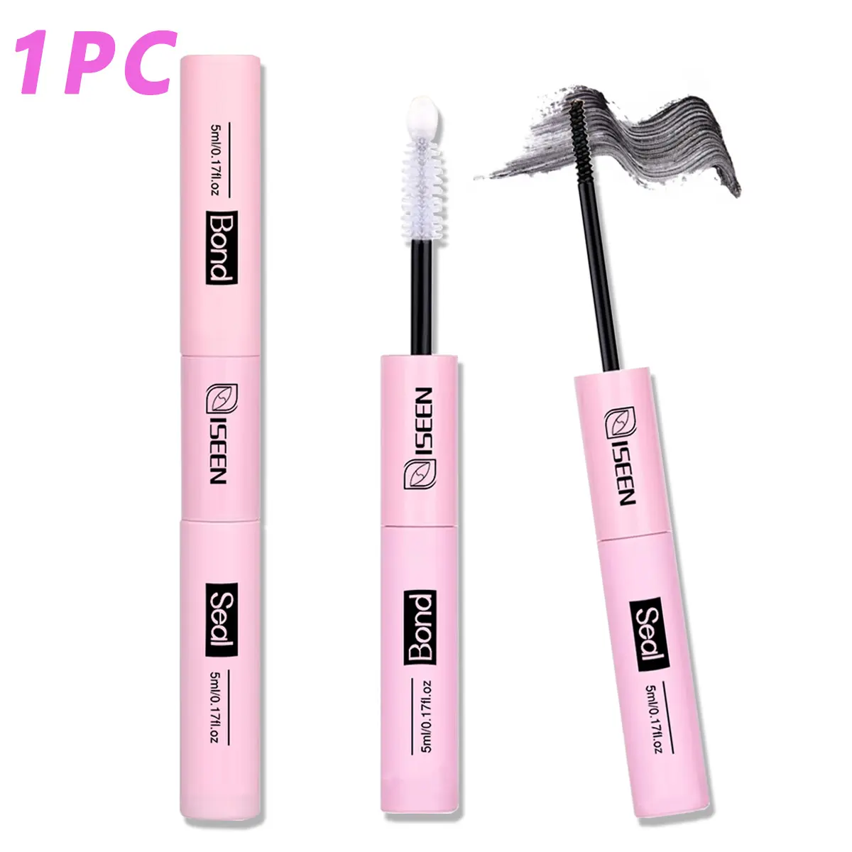ISEEN  Lash Cluster Glue,  Lashes Adhesive, 1pcs/2pcs/3pcs Lash Bond and Seal Waterproof Eyelash Glue Extension, Bond & Seal Eyelash Glue for Clusters, Eyelash Adhesive Black Long-Lasting 72H