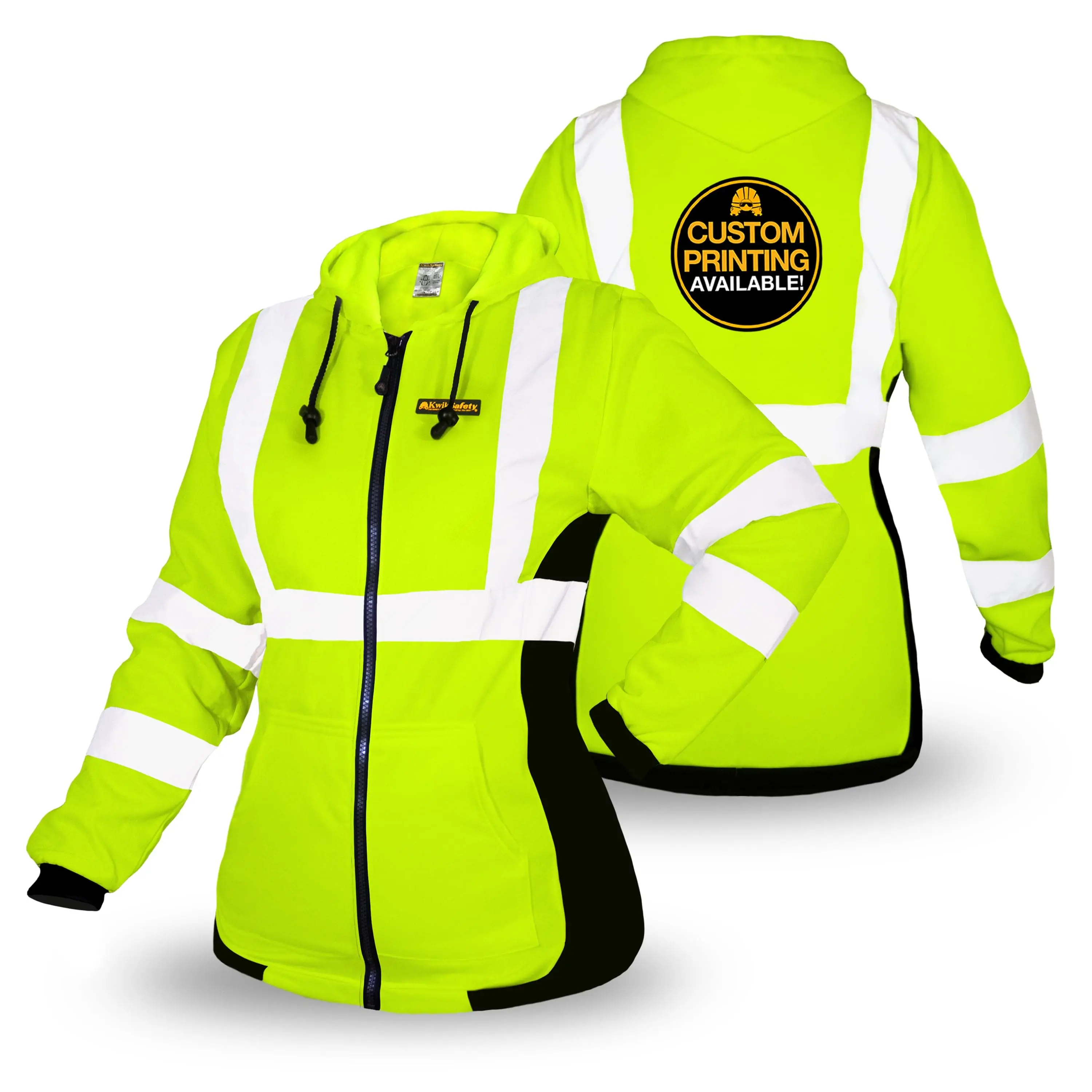 KwikSafety ROGUE Safety Hoodie for Women (NO FUZZ BALLS) Class 3 ANSI OSHA Reflective Fleece Hi Viz Construction Gear - Model No.: KS5517