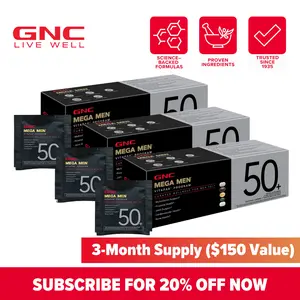 GNC 3-Pack Bundle: man's 50+ Vitapak, Stress & Bone Support, 30 Count, Healthcare, Edible Dietary Supplement, Overall Wellness, Fitness, Jumpstart