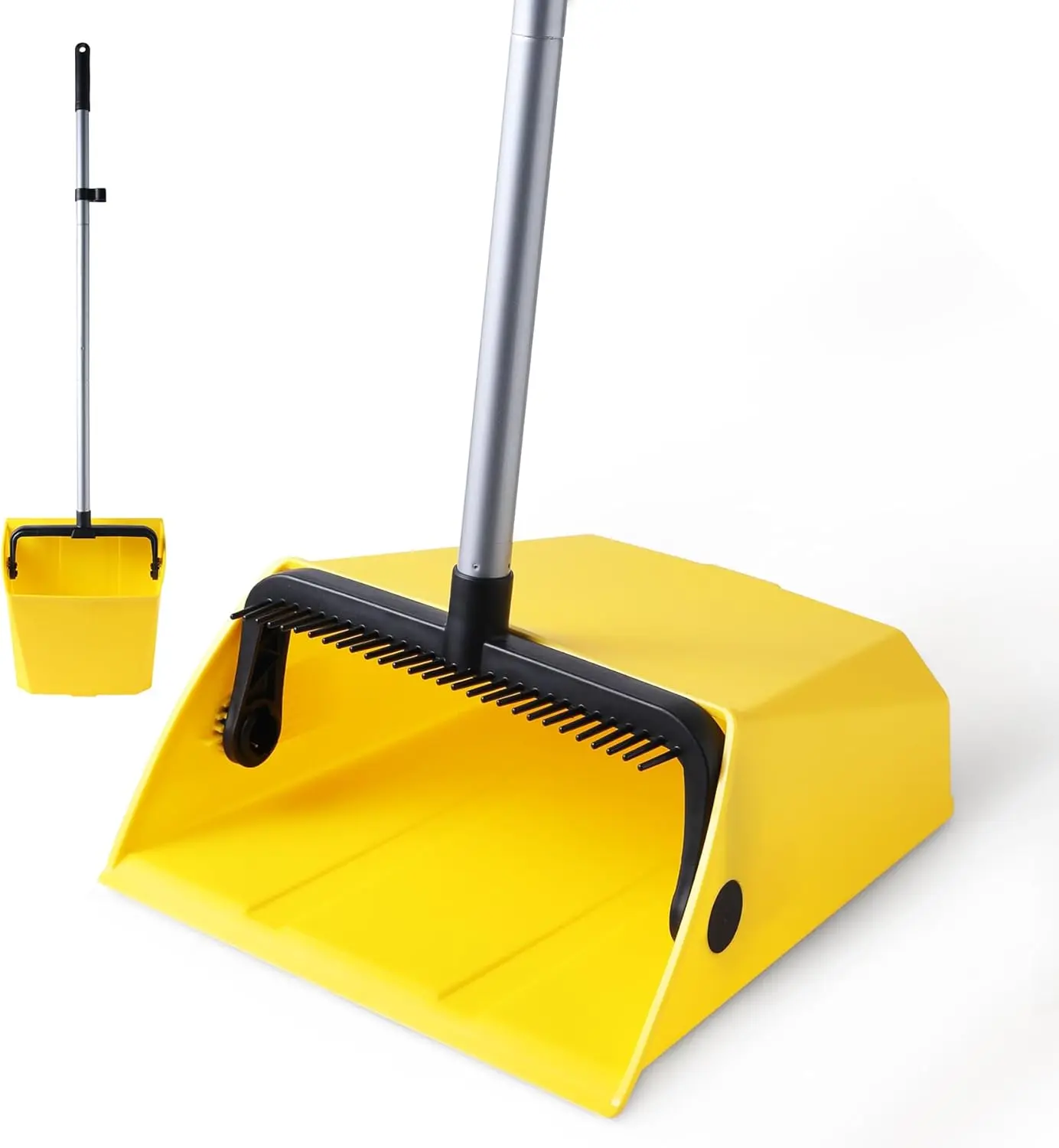 Commercial Dustpan with Comb Outdoor Indoor for Courtyard Garage Lobby Mall Market Floor Home Kitchen Room Office  Rubbish