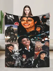 Personalized Michael Merch Jackson fleece blanket is suitable for sofas, beds, living rooms, travel, offices, shawls, napping mats, air conditioning blankets, bed sheets, camping, an ideal gift, and a daily gift.