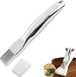 PCTC Stainless Steel Green Onion & Vegetable Chopper – Sharp Scallion Cutter Knife for Slicing, Shredding, and Cutting Onions, Garlic, and Vegetables