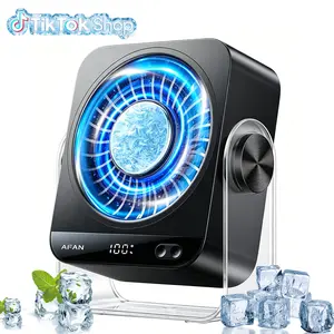 Upgrade 199 Speed Turbo Desk Fan With Semiconductor Cooling, Smart LED Display, Ultra Quiet USB Rechargeable Portable Fan, Wall Mount Or Desktop Use For Bedroom Office Travel Summer Cooling outdoorfun