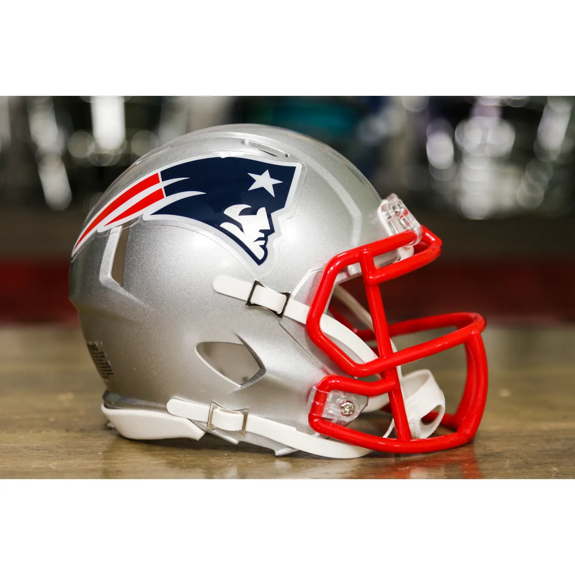 Collectible Speed Mini Helmet for New England Patriots Fans, 6-Inch Replica for Desk and Shelf Display, Collectible Helmet