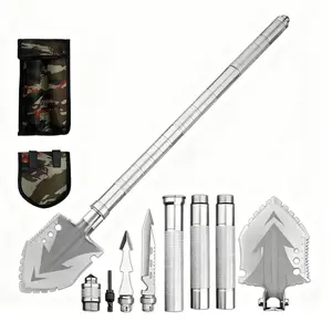 Survival Shovel 13 in 1 Camping Shovel Folding Multitool Portable Compact,Heavy Duty Martensitic Steel Military Entrenching Tool for Camping, Hiking, Offroad, Digging Dirt, Sand, Mud & Snow Lightweight Tools