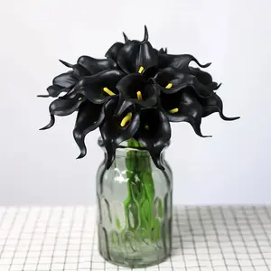 Halloween Flowers, 13.5-Inch Artificial Calla Lilies, Realistic Bouquet for Weddings & Home Decor, Perfect for Brides' Use