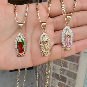 Gold plated virgencita necklace
