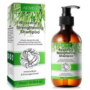 ALIVER Organics Rosemary Mint Fragranced Liquid Haircare Shampoo, Biotin Nourishing Cleanser for Dry Brittle Strands - Scalp Care, Strength and Growth Support for Fuller-Looking Hair