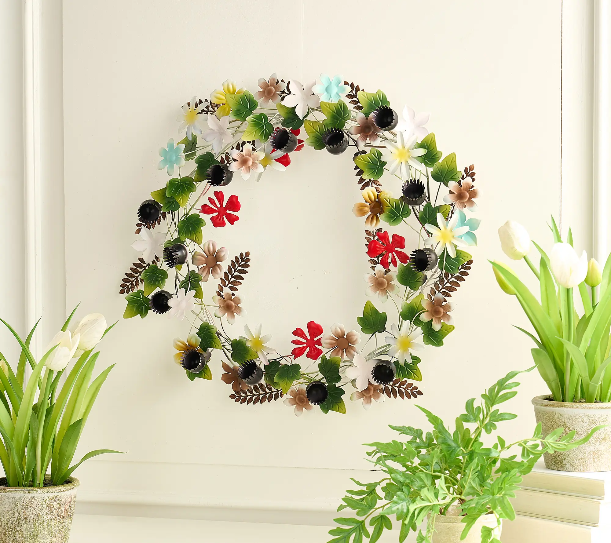 Barbara King 20" Metal Floral Wreath