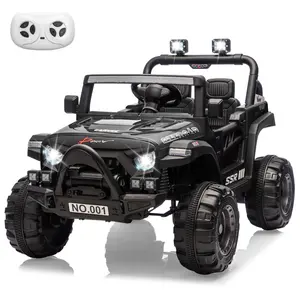 12V Kids Electric Ride on Car, Toddler Electric Vehicle with Parent Remote Control, Safety Seat Belt, Lockable Doors, Spring Suspension & Bluetooth Music