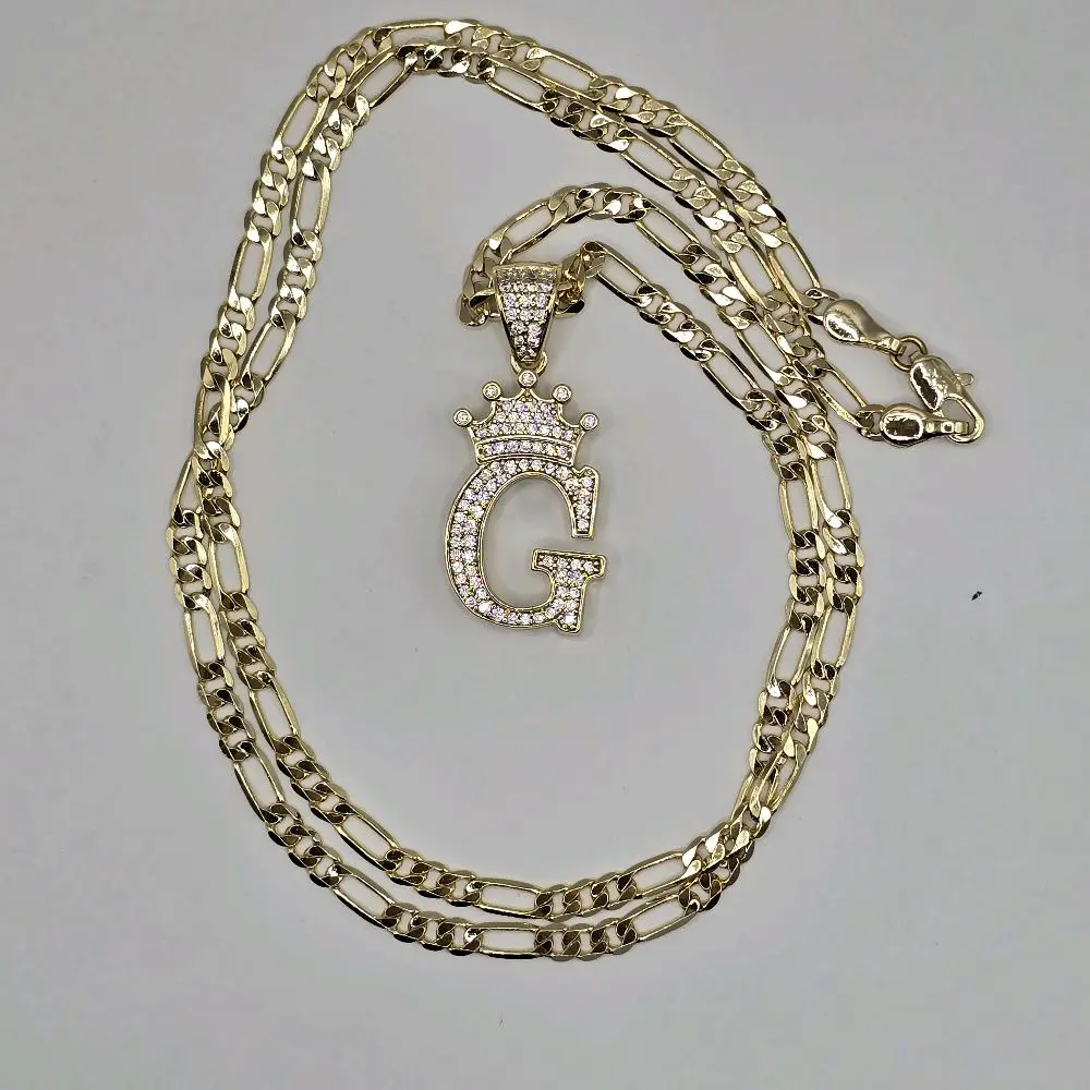 summer necklaceletter pendant with crown