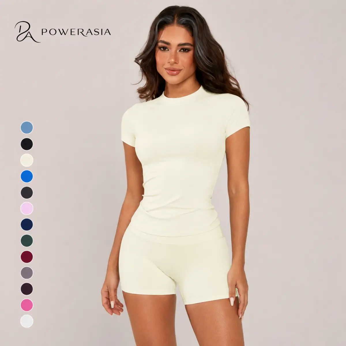 2 Piece Impact Workout Sets for Women, Short Sleeve T Shirt Tank Top & Workout Impact Shorts Butt Lifting Gym Seamless Booty Sports Shorts, Breathable Comfortable Yoga Clothes, Active Outfit Activewear Set Athletic Sportswear