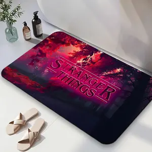 1PC,2D Stranger Things Themed Diatomaceous Earth Bath Mat Super Absorbent Non-Slip Bathroom Rug Quick Drying Merchandise Home Decor Foot Mat Bedroom Living Room Door Mat Eco-Friendly Easy to Clean P