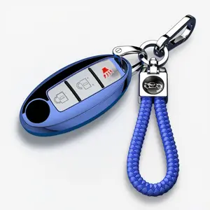 Key Fob Cover Compatible with Nissan 370Z Armada Kicks Murano Pathfinder Rogue Titan Versa Note Infiniti Smart 3 Buttons TPU Remote Keyless Key Fob Case Protection Shell Accessories,
