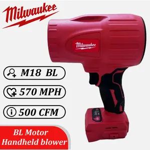 Milwaukee M18 Cordless Blower 570 MPH 500 CFM Portable Turbo Fan for Leaf Removal Garage Dust & Outdoor Cleaning