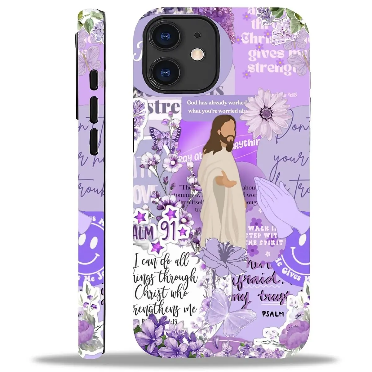 Purple Flower Jesus Bible