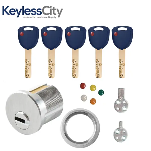 Secure Function Mortise Cylinder - 1" - 1/8" (28.575 mm) - Satin Chrome