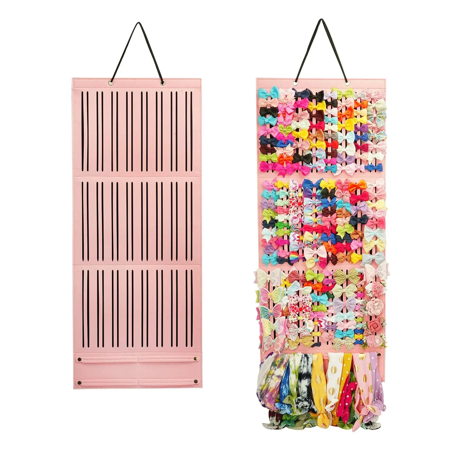 Girl Hair Bows Holder, Hair Clips Storage Hanger For Ribbons, Hair Bows Organizer,  Hair Clip Storage Display Sturdy Stand (Large, Pink)