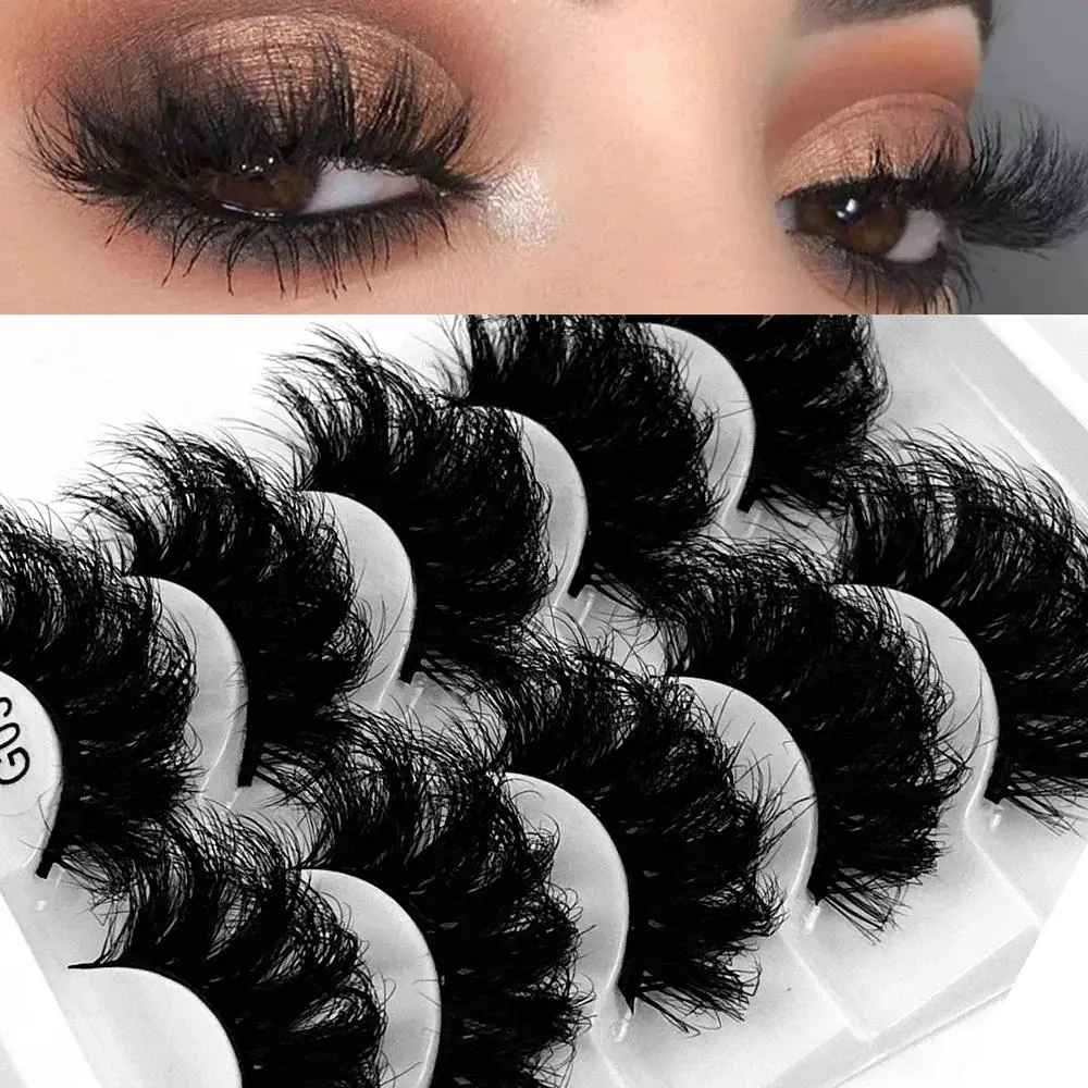 5 Pairs Eyelashes Faux Mink Eyelashes Long Lasting Fluffy Mink Lashes Dramatic Volume lashes Extension Thick Long Eyelash Extensions