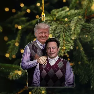 Trump Elon Musk Brothers 2024 Ornament, Republican Christmas Ornament, Trump President Ornament, America Dream Team Ornament, Acrylic Xmas Tree Decor