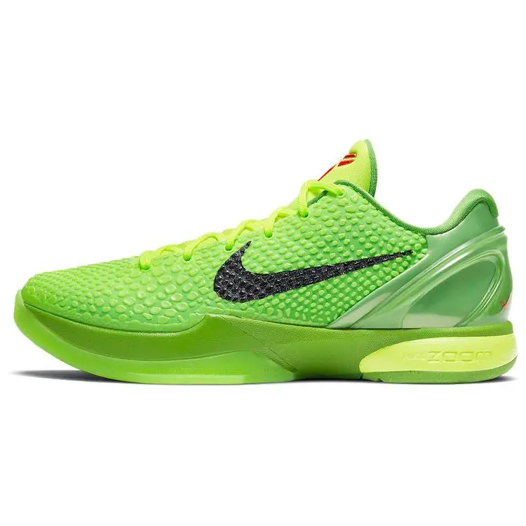 Nike Zoom Kobe 6 Protro 'Grinch' 2020 Sneaker, High-Top Design, Lace-Up, Bold Red and Green Colorway, Ideal for Sneakerheads and Collectors, Leather Upper, Translucent Outsole