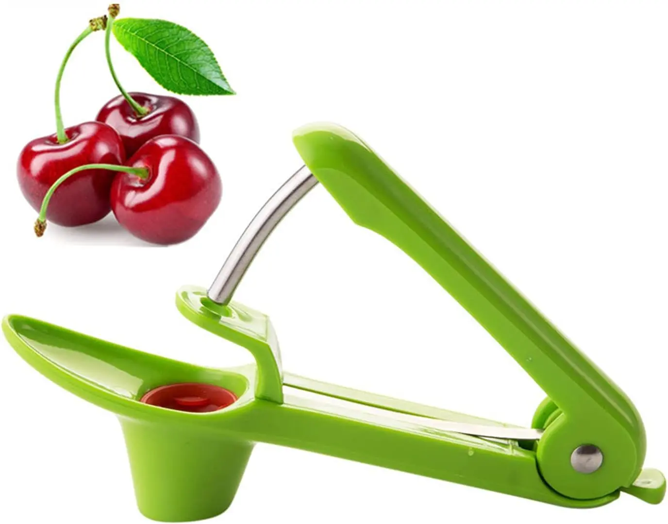 Heavy-Duty Cherry and Olive Pitter Corer Tool (Green) - TikTok Viral 2024, Ideal for Halloween Decoration 2024 Fruit Kitchen