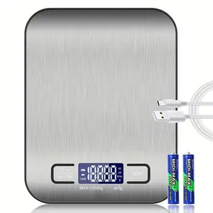 Stainless Steel Digital Kitchen Nutrition Scale - Food-Safe Weighing Machine, 22lb Capacity, g/oz Measurement for Light Food Prep, Household Supplies, Food-Safe Kitchen Scales