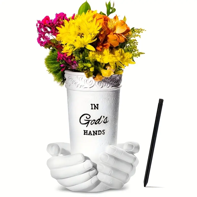 A spiked cemetery vase, cemetery memorial tomb ornament, cemetery flower vase, alternative tombstone flower saddle, cemetery artificial flower stand, cemetery vase for funeral