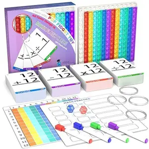 Math Games for Kids - Flash Cards for Kids - Pop it Practice with Addition, Subtraction, Multiplication & Division - Ideal for Math Learning and Skill Building.