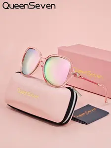 QueenSeven 1 Piece Unisex Full Frame Sunglasses，Oversize Frame Sunglasses UV400 Vintage vibe