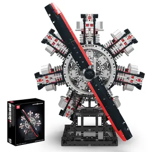 Mould King 10233 Aircraft Engine Model Building Block Toy Gift Collectibles Kit 3089 Pieces