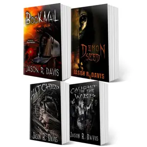 JD Horror All the Scares - 4 book box by Jason Davis - Signed Copies featuring BookMail, Demon Seed, Hatched and Caught in the Web shopping fiction books Hardcover Paperback Novel Hardcover Complete Set