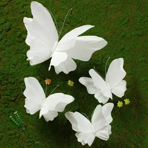 Large Butterfly Party Decorations, 3D White Paper Butterflies Wedding Decoration, Hanging Butterflies for  Shower Decorations Girls, Women, Paper  for Wall Decoration, Set of 4