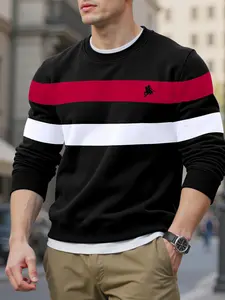 Men's Fitted Pullover Sweater, Knitwear, Long Sleeve, Knight Embroidery Design, Comfortable Durable Knit Fabric, Casual Style for Fall & Winter Seasons